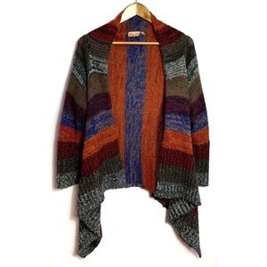 GingerJar Striped Knit Cozy Long Sweater Cardigan